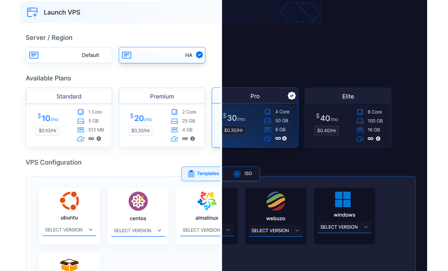 control panel
